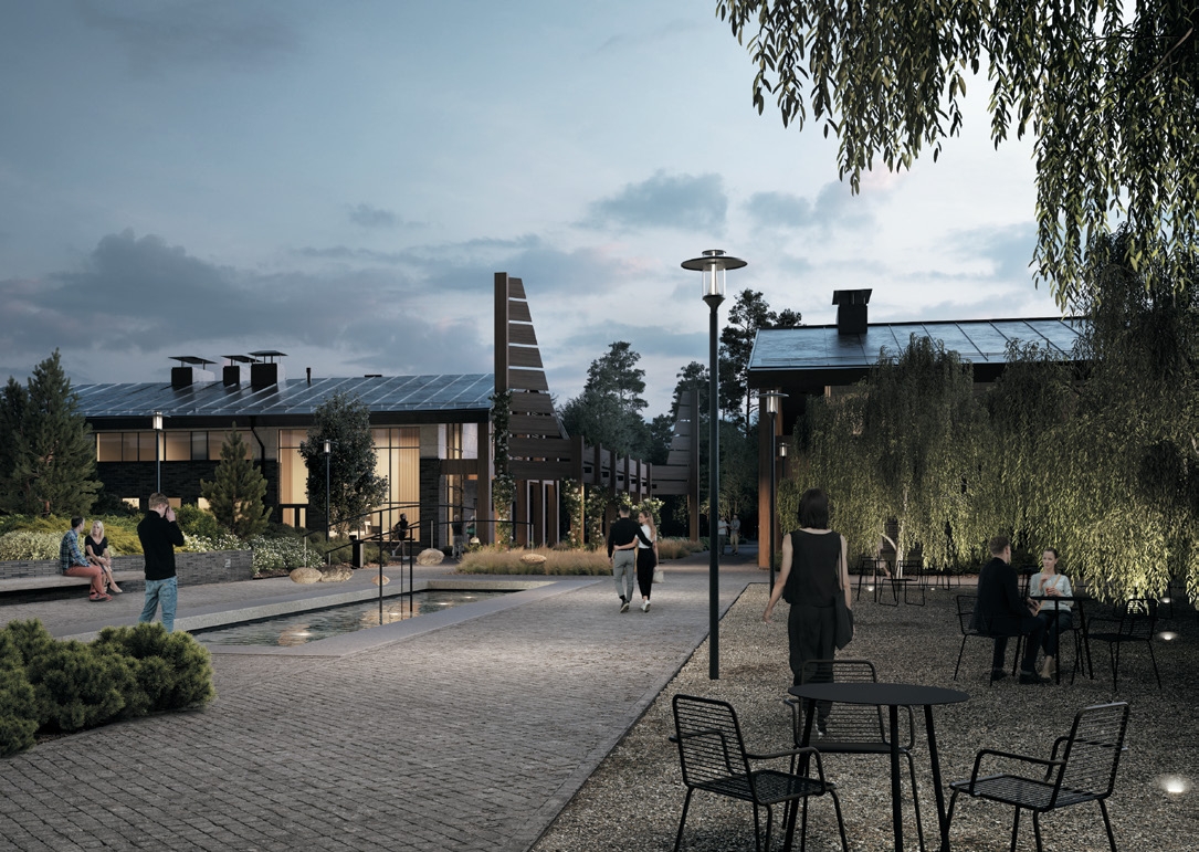 Общественные зоны комплекса Репин - современные апартаменты с зелеными зонами отдыха у Финского залива